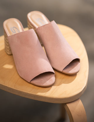 Helena Heeled Sandal in Blush Suede - 1985 the VAULT Boutique