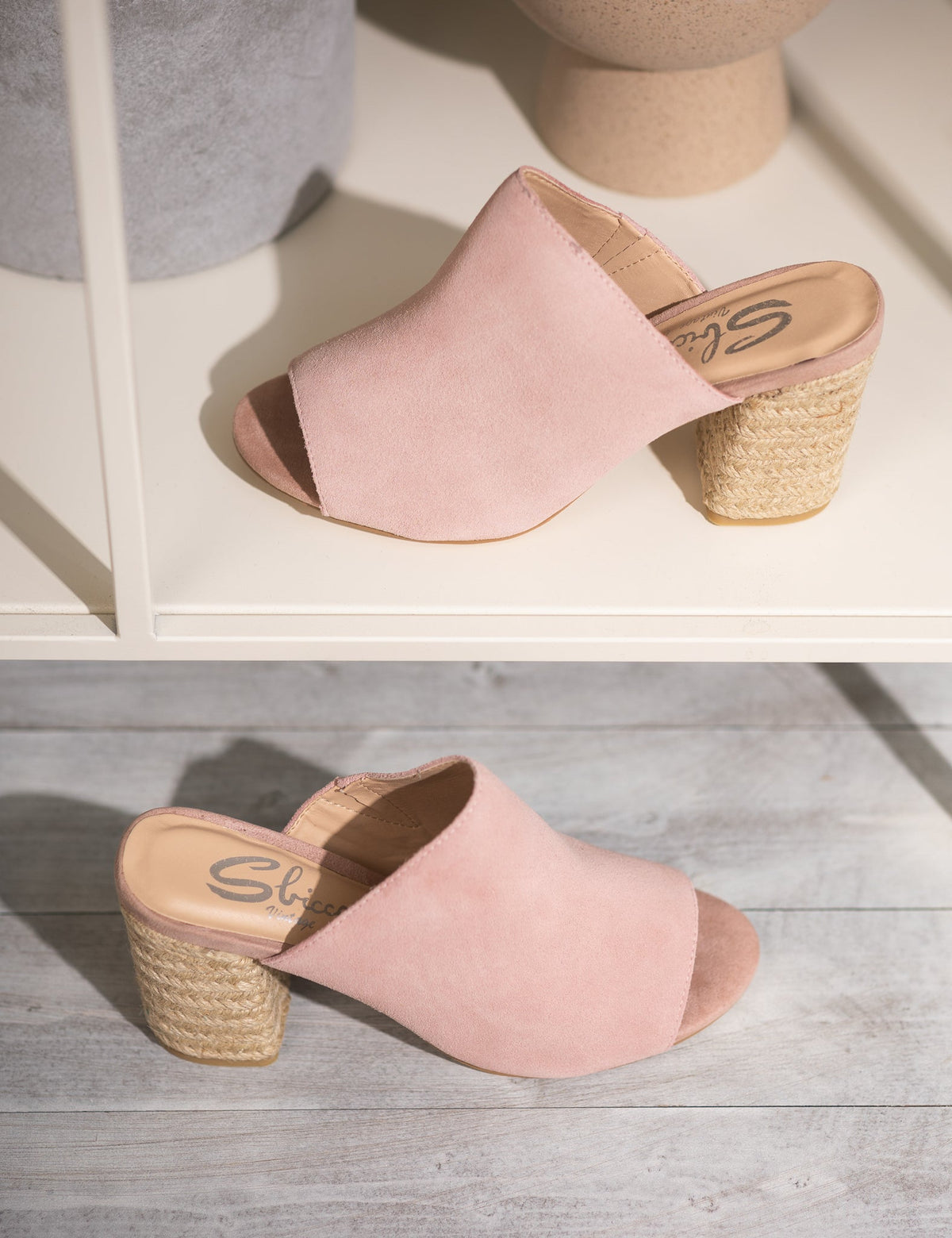 Helena Heeled Sandal in Blush Suede - 1985 the VAULT Boutique