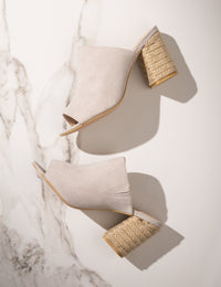 Helena Heeled Sandal in Ice Suede - 1985 the VAULT Boutique