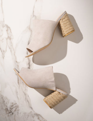 Helena Heeled Sandal in Ice Suede - 1985 the VAULT Boutique