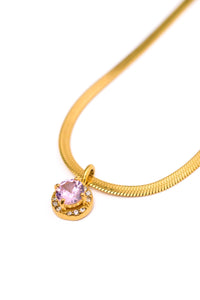 Here to Shine Gold Plated Necklace in Pink - Happily Ever Atchison Shop Co.