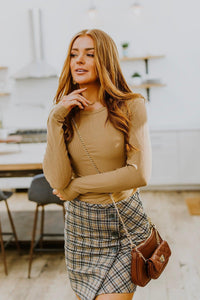 Hold Me Tight Ribbed Long Sleeve Top In Tan - Happily Ever Atchison Shop Co.