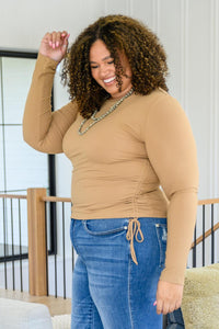 Hold Me Tight Ribbed Long Sleeve Top In Tan - Happily Ever Atchison Shop Co.