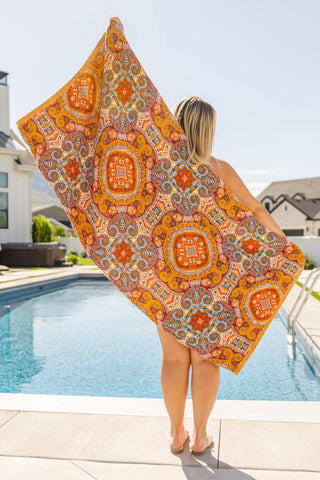 Luxury Beach Towel in Boho Medallions - 1985 the VAULT Boutique