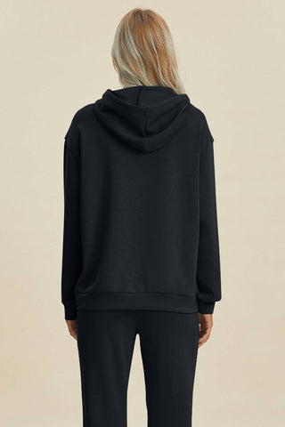 Basic Bae Full Size Air Scuba Drawstring Long Sleeve Hoodie with Kangaroo Pocket - 1985 the VAULT Boutique