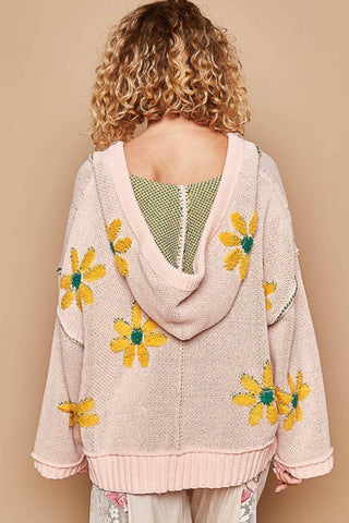 POL Floral Pattern Hooded High-Low Sweater - 1985 the VAULT Boutique