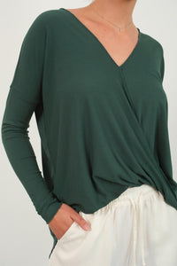 HYFVE Draped Drop Shoulder Long Sleeve Top - Happily Ever Atchison Shop Co.