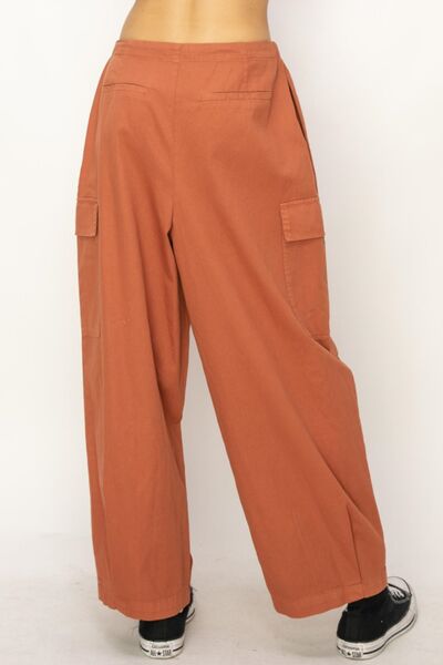 HYFVE Drawstring Cargo Wide Leg Pants - Happily Ever Atchison Shop Co.