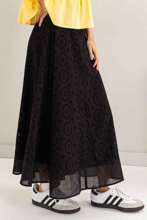 HYFVE Eyelet High - Waist Midi Skirt - Happily Ever Atchison Shop Co.