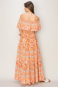 HYFVE Floral Off - Shoulder Tie Front Maxi Dress - Happily Ever Atchison Shop Co.