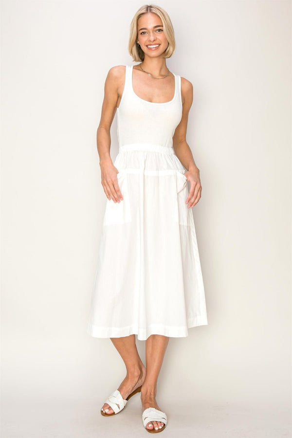 HYFVE Mixed Media Midi Tank Dress - Happily Ever Atchison Shop Co.