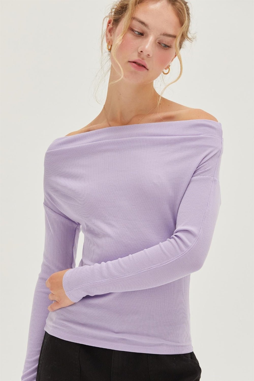 HYFVE Off Shoulder Ribbed Knit Top - Happily Ever Atchison Shop Co.