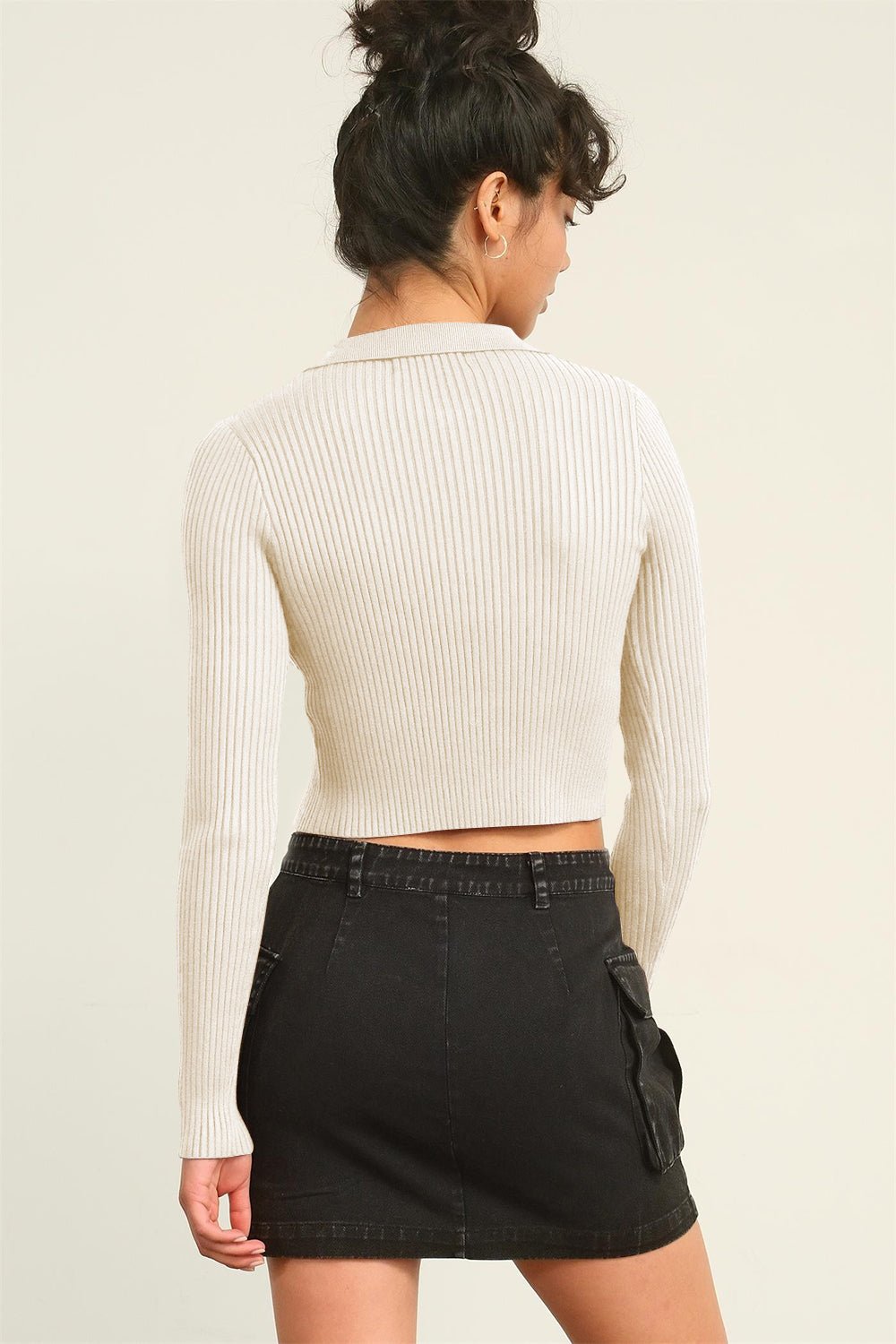 HYFVE Ribbed Double Zip Cropped Cardigan - Happily Ever Atchison Shop Co.