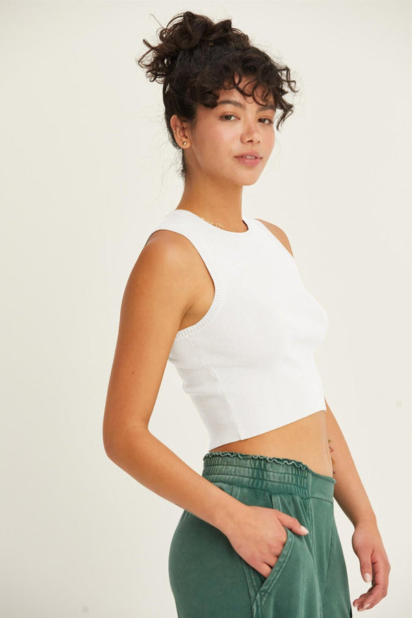 HYFVE Ribbed Knit Cropped Tank - Happily Ever Atchison Shop Co.