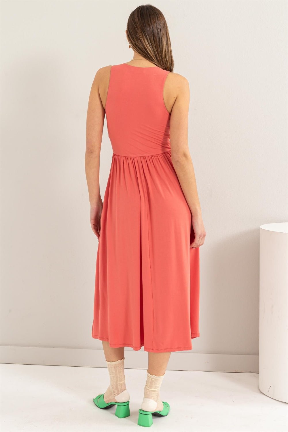 HYFVE Sleeveless Slit Midi Dress - Happily Ever Atchison Shop Co.