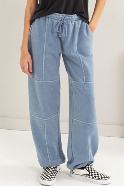 HYFVE Stitched Design Drawstring Sweatpants - Happily Ever Atchison Shop Co.