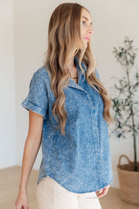 I Could Be Famous Denim Button Up - Happily Ever Atchison Shop Co.