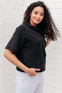 I Just Felt Like It Mock Neck Top in Black - Happily Ever Atchison Shop Co.