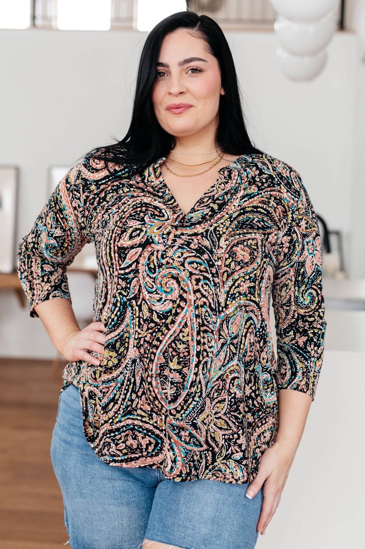 I Think Different Top Teal Paisley - Happily Ever Atchison Shop Co.