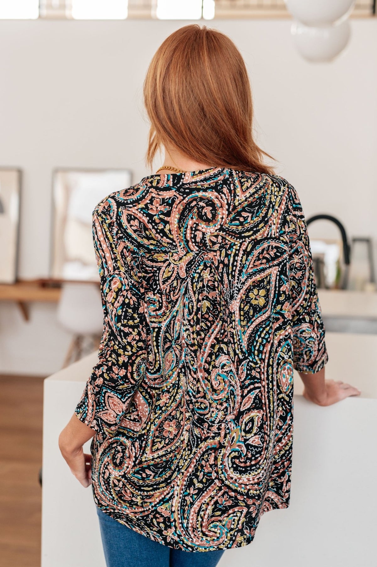 I Think Different Top Teal Paisley - Happily Ever Atchison Shop Co.