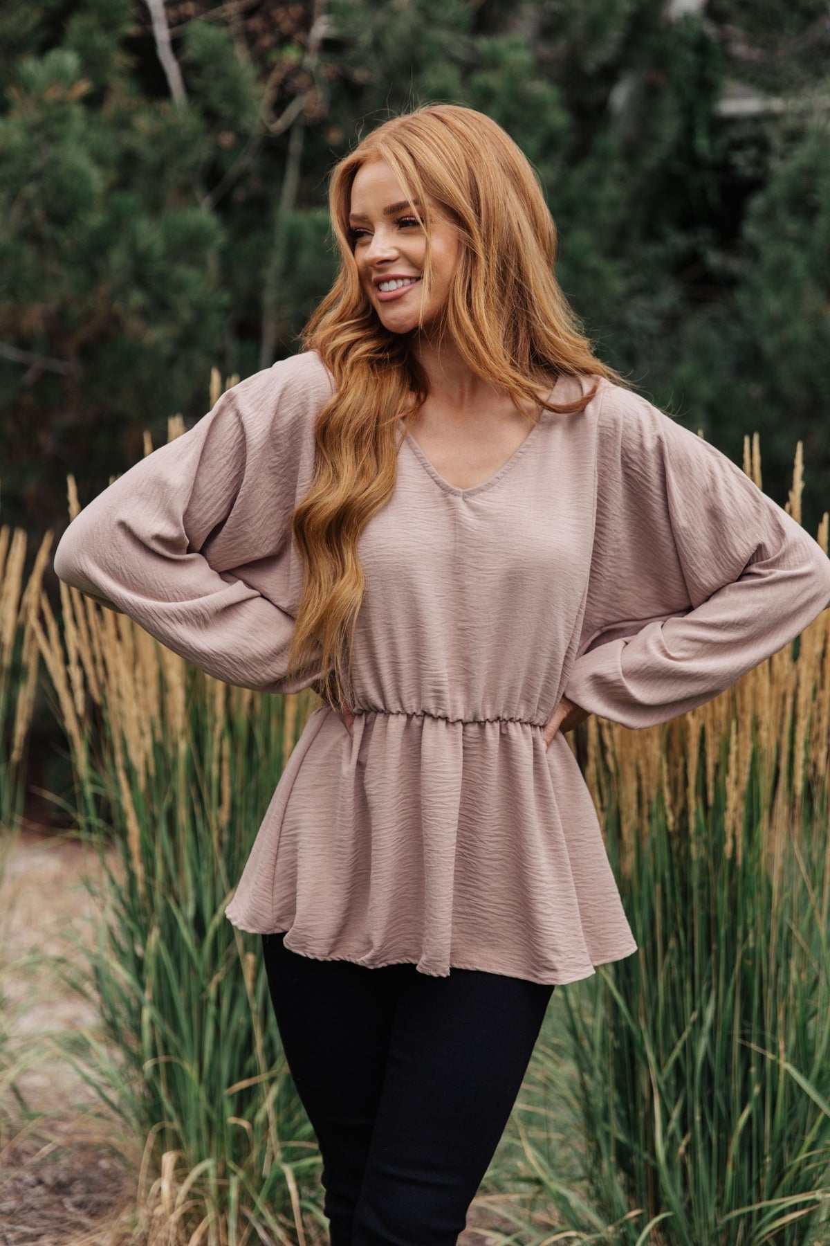 Imagine It All V - Neck Peplum Top - Happily Ever Atchison Shop Co.