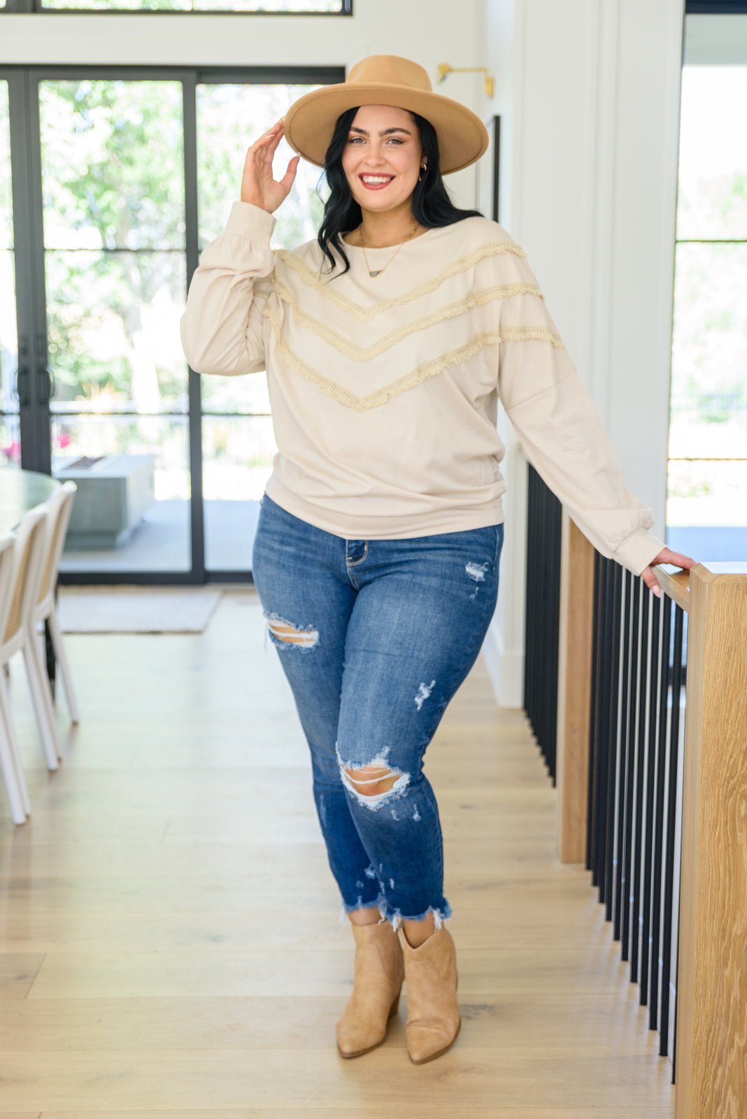 Into The Fringe Top in Beige - Happily Ever Atchison Shop Co.