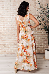 It's All Sunshine V - Neck Floral Dress in Orange - Happily Ever Atchison Shop Co.