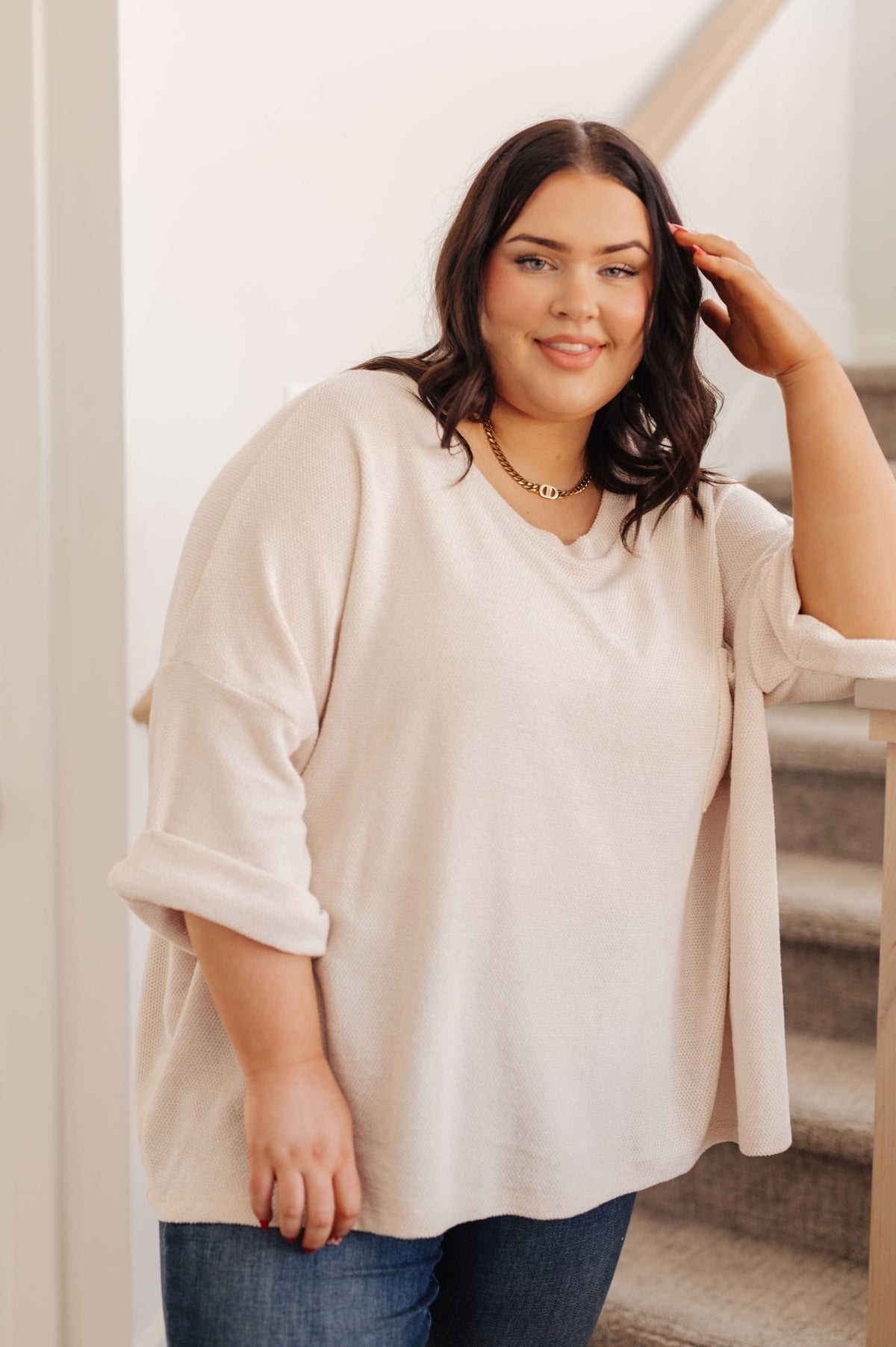 Ivory Thoughts Chenille Blouse - Happily Ever Atchison Shop Co.