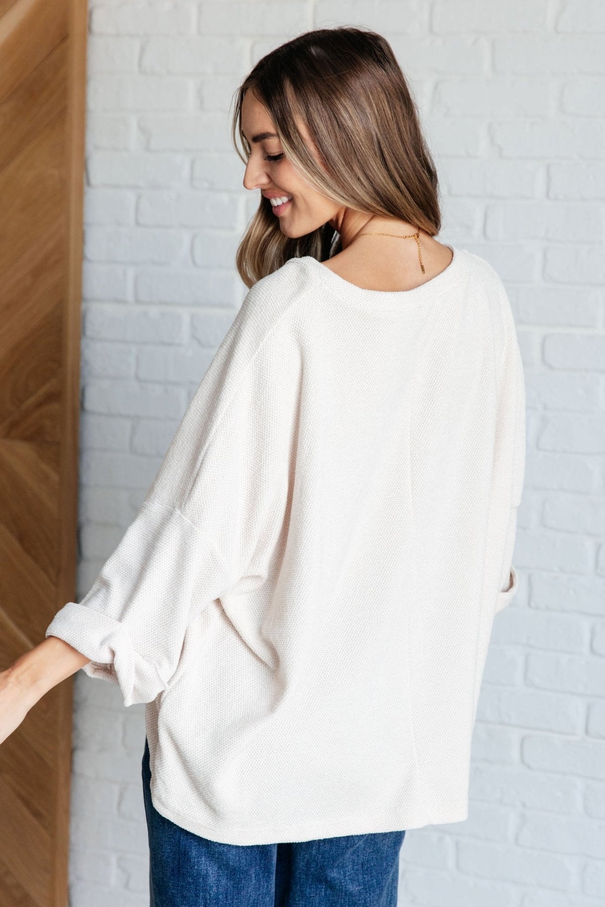 Ivory Thoughts Chenille Blouse - Happily Ever Atchison Shop Co.