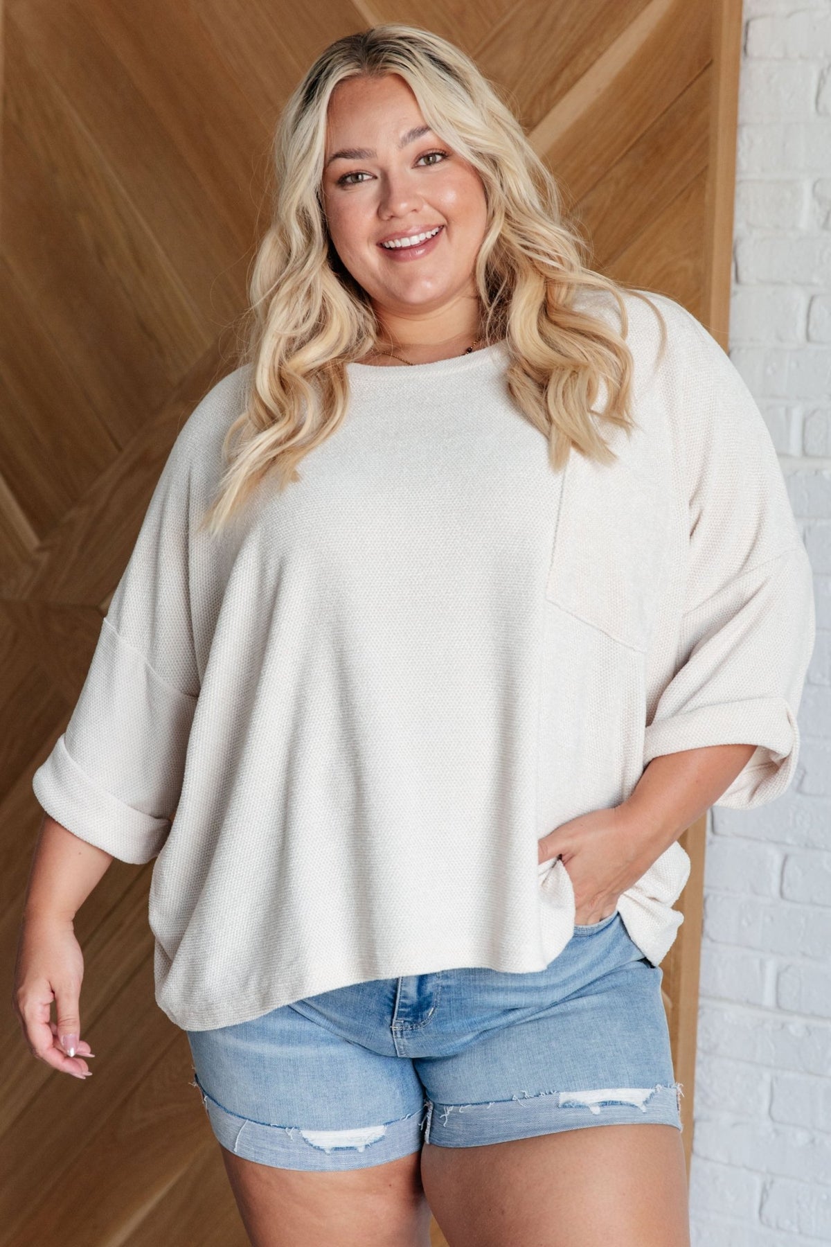 Ivory Thoughts Chenille Blouse - Happily Ever Atchison Shop Co.