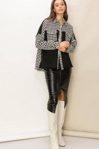 HYFVE Houndstooth Contrast Raw Hem Jacket - 1985 the VAULT Boutique