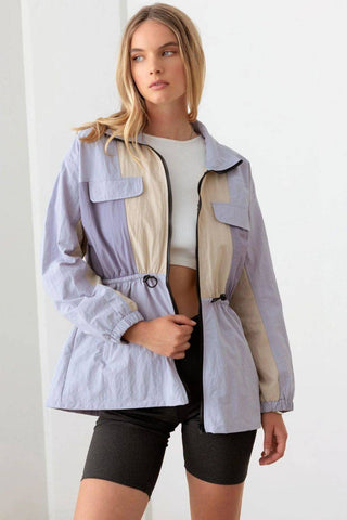 Le Lis Color Block Collared Wind Breaker Jacket - 1985 the VAULT Boutique