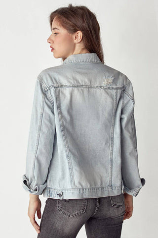 RISEN Distressed Button Up Jacket - 1985 the VAULT Boutique