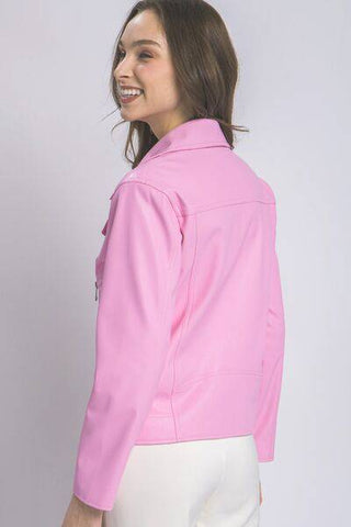 LOVE TREE Collared Neck Zip Up Jacket - 1985 the VAULT Boutique