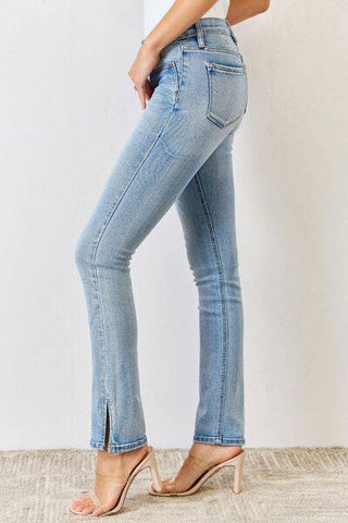 Kancan Full Size Mid Rise Y2K Slit Bootcut Jeans - 1985 the VAULT Boutique