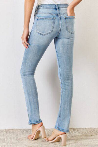 Kancan Full Size Mid Rise Y2K Slit Bootcut Jeans - 1985 the VAULT Boutique