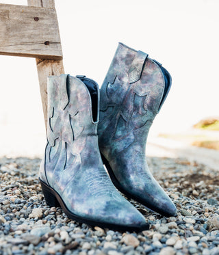 Jersey Metallic Boot in Blue - 1985 the VAULT Boutique