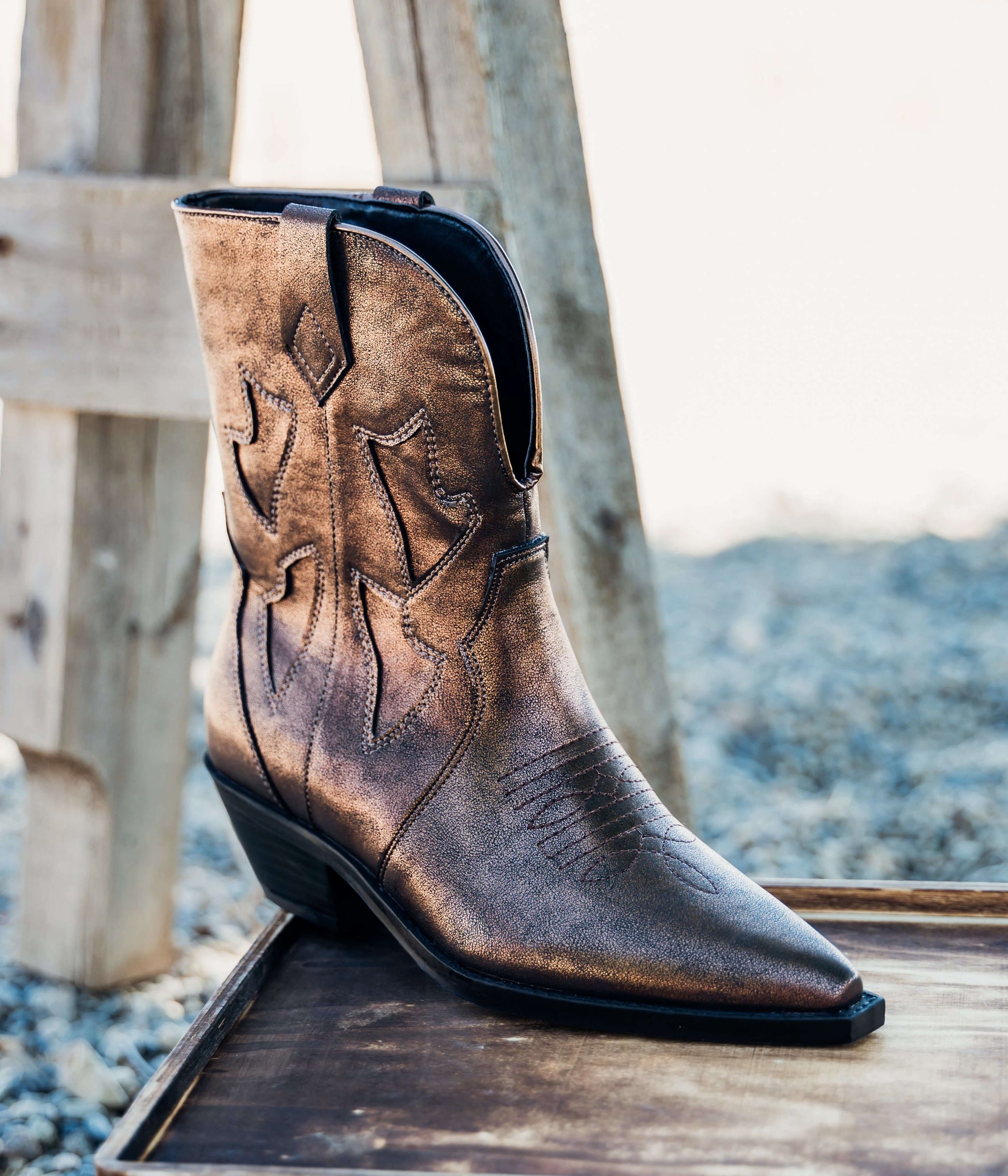 Jersey Metallic Boot in Bronze - 1985 the VAULT Boutique