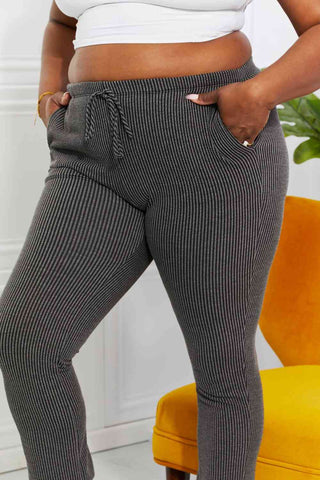 Blumin Apparel Full Size Easy Living Ribbed Joggers - 1985 the VAULT Boutique