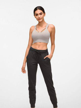 Double Take Tied Joggers with Pockets - 1985 the VAULT Boutique