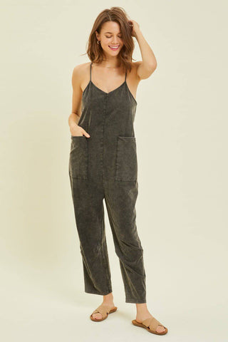 HEYSON Full Size Mineral-Washed Oversized Jumpsuit with Pockets - 1985 the VAULT Boutique