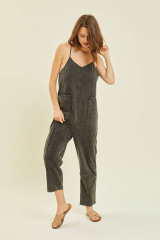 HEYSON Full Size Mineral-Washed Oversized Jumpsuit with Pockets - 1985 the VAULT Boutique