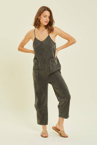 HEYSON Full Size Mineral-Washed Oversized Jumpsuit with Pockets - 1985 the VAULT Boutique