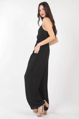 VERY J Pintuck Detail Woven Sleeveless Jumpsuit - 1985 the VAULT Boutique