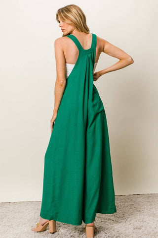 BiBi Texture Sleeveless Wide Leg Jumpsuit - 1985 the VAULT Boutique