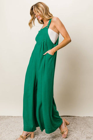 BiBi Texture Sleeveless Wide Leg Jumpsuit - 1985 the VAULT Boutique