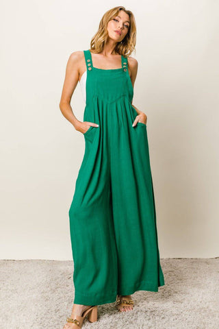 BiBi Texture Sleeveless Wide Leg Jumpsuit - 1985 the VAULT Boutique