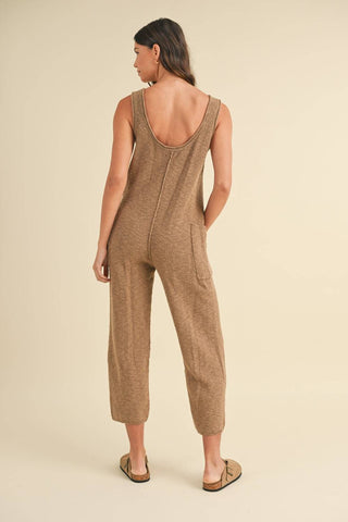 MABLE Sleeveless Knit Crop Jumpsuit with Pockets - 1985 the VAULT Boutique