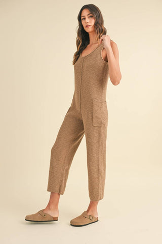 MABLE Sleeveless Knit Crop Jumpsuit with Pockets - 1985 the VAULT Boutique