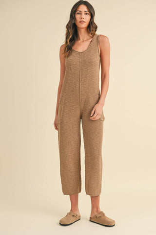 MABLE Sleeveless Knit Crop Jumpsuit with Pockets - 1985 the VAULT Boutique